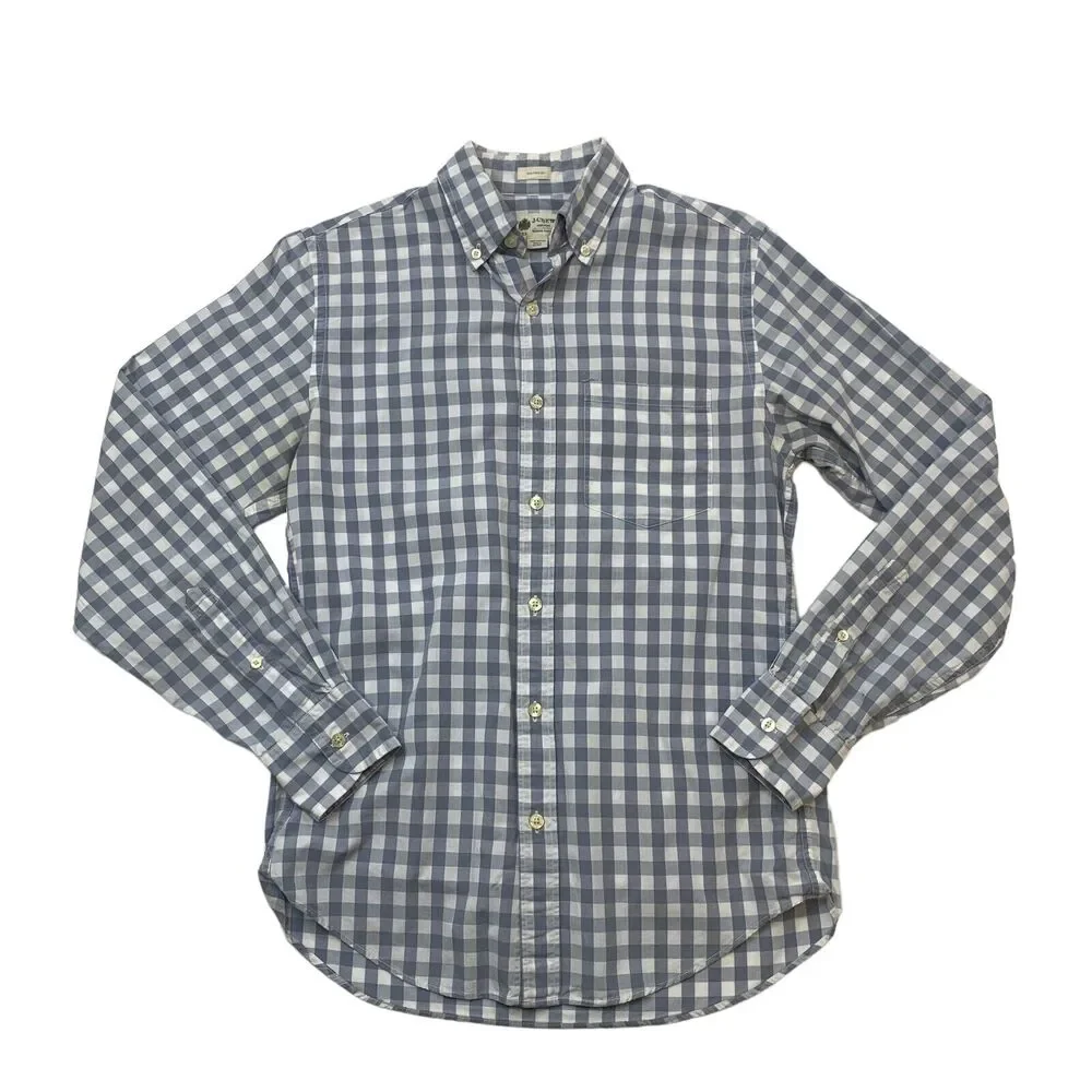 J.Crew Tailored Fit Shirt Men XS Extra Small Gingham Check Button Up *READ